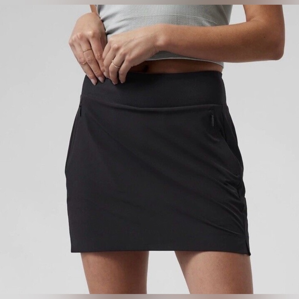 Athleta Soho Skort Womens 16 Black Stretch Athletic Skirt Tennis Golf Pickleball - Picture 8 of 9